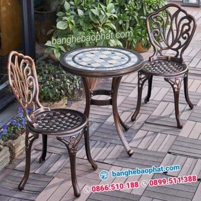 Bàn ghế nhôm đúc sân vườn BGNDBP012