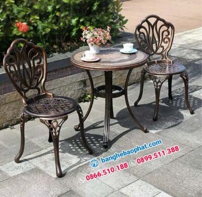 Bàn ghế nhôm đúc sân vườn BGNDBP012