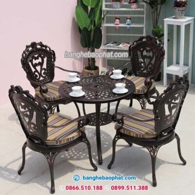 Bàn Ghế Nhôm Đúc Sân Vườn BGNDBP014
