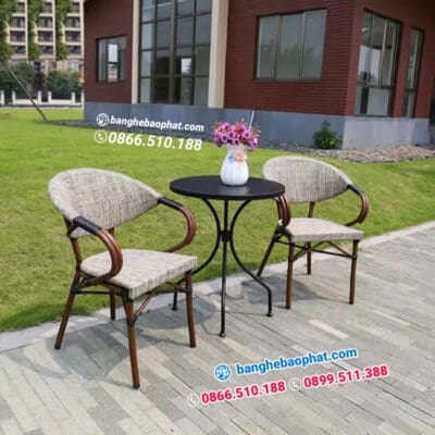 bàn ghế nhựa giả mây ngoài trời sân vườn BGNGMBP-SV004B