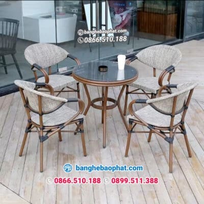 bàn ghế nhựa giả mây ngoài trời sân vườn BGNGMBP-SV004B