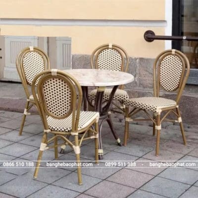 Bàn ghế nhựa giả mây ngoài trời sân vườn BGNGMBP-SV005A