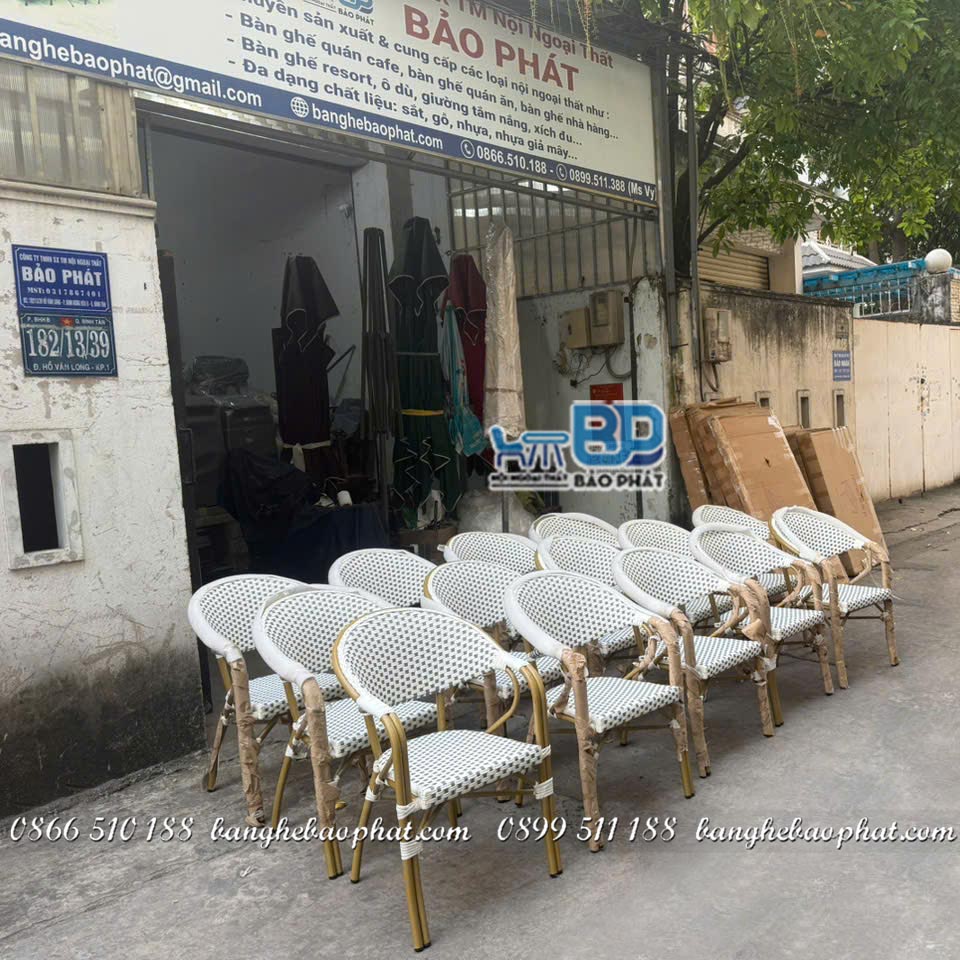 Bàn ghế nhựa giả mây ngoài trời sân vườn BGNGMBP-SV001 tại xưởng bàn ghế Bảo Phát