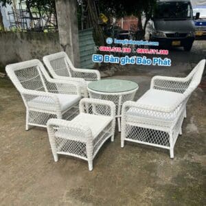 Bàn ghế nhựa giả mây phòng khách BGNGMPKBP009 10 Bàn ghế nhựa giả mây phòng khách BGNGMPKBP009