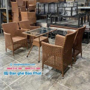 Bàn ghế nhựa giả mây quán cafe BGNGMBP045 9 Bàn ghế nhựa giả mây quán cafe BGNGMBP045