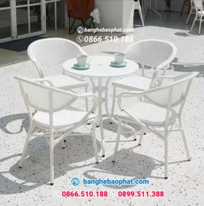 Bàn Ghế Nhựa Giả Mây Ngoài Trời Sân Vườn BGNGMBP-SV004