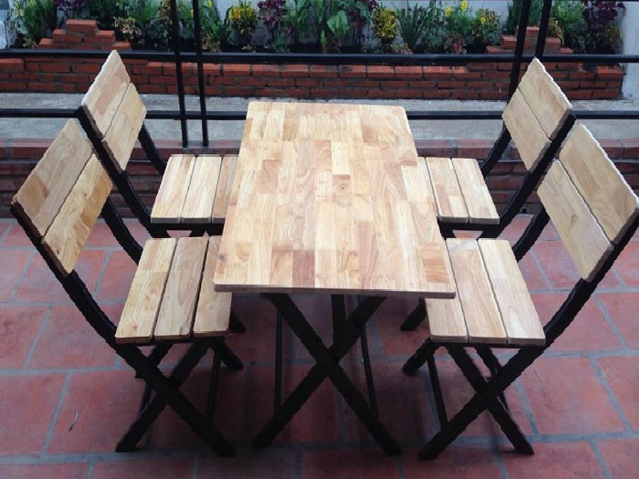 Bàn ghế sắt gỗ dành cho quán ăn, quán nhậu