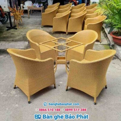 Ghế thúng bành mây nhựa dành cho quán trà sữa