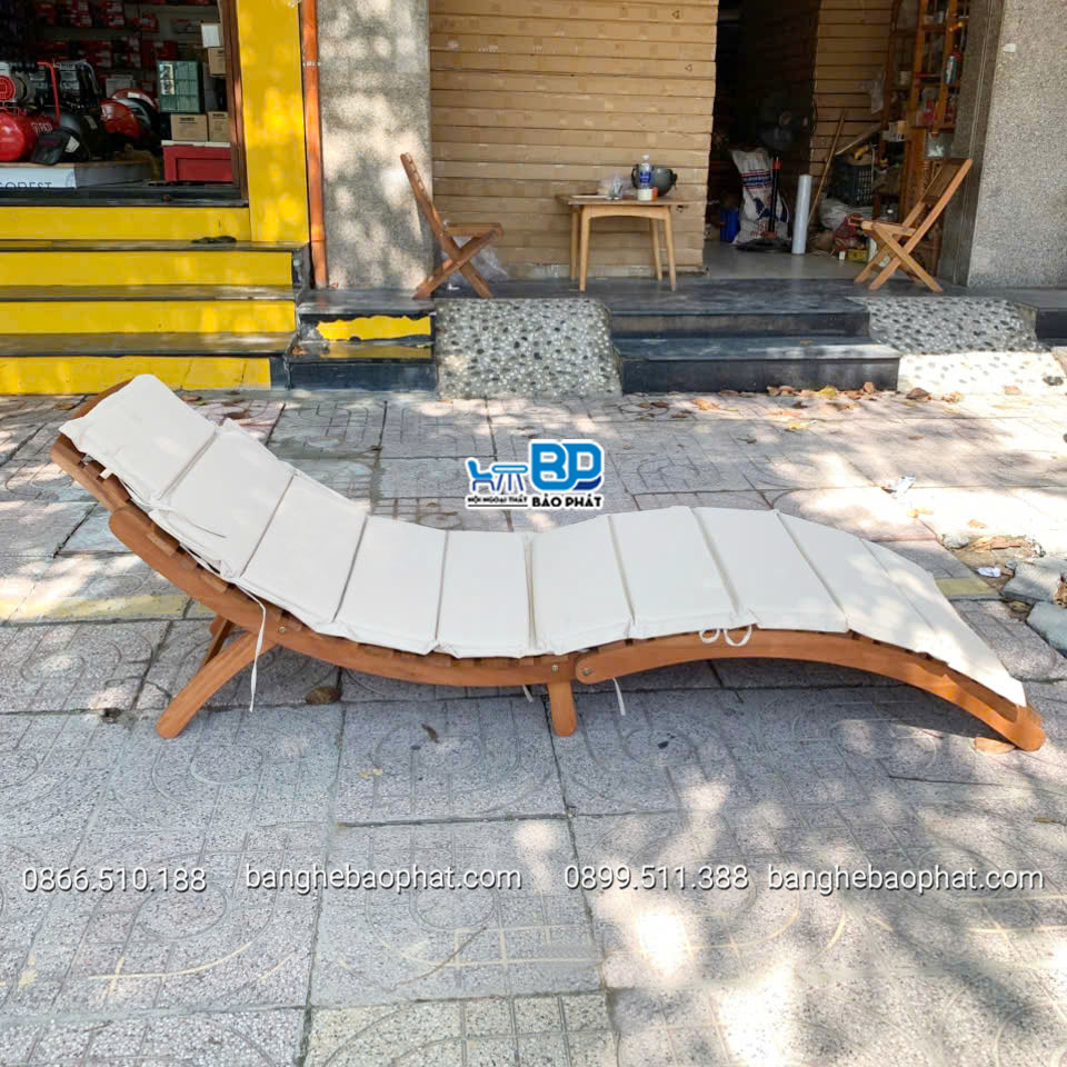 Ghế hồ bơi gỗ Acacia GHBGBP002 14 Ghế hồ bơi gỗ Acacia có nệm