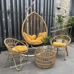 Xích đu nhựa giả mây XĐBP014