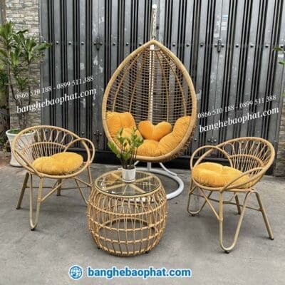 Xích đu nhựa giả mây XĐBP014