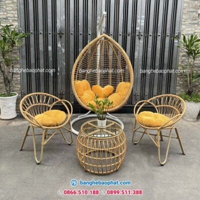 Xích đu nhựa giả mây XĐBP014