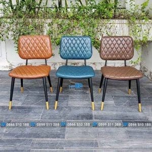Bàn ghế cafe sắt nệm BGSBP042 10 Ghế cafe sắt nệm Copine