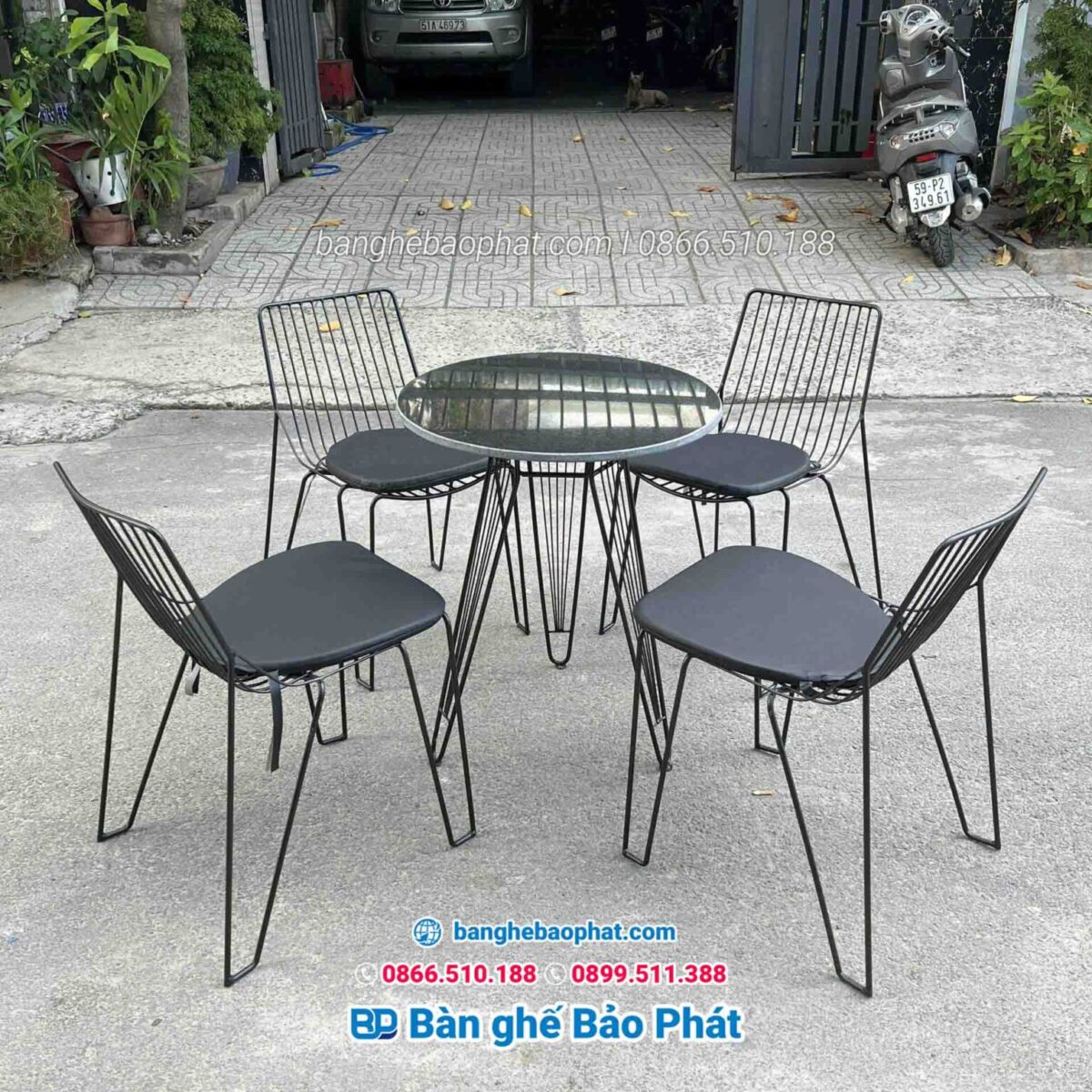 Bàn ghế cafe ngoài trời thanh lý