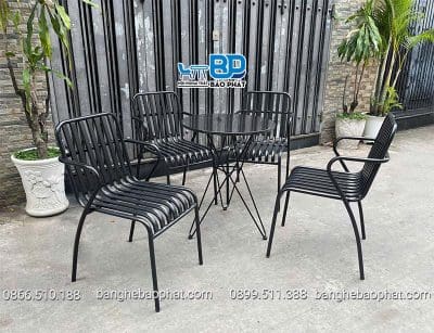 Bàn ghế sắt cafe BGSBP028