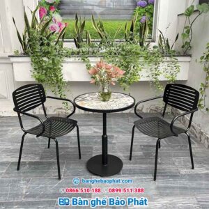 Bàn ghế sắt cafe BGSBP030