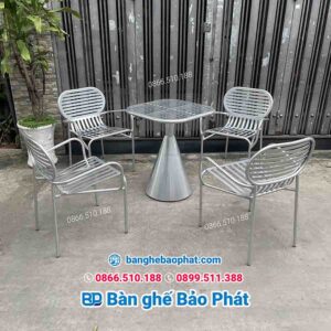 Bộ bàn ghế sắt cafe ngoài trời BGSBP024 9 Bàn ghế sắt cafe ngoài trời BGSBP024
