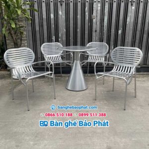 Bàn ghế sắt cafe ngoài trời BGSBP024