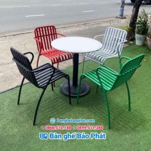 Bàn ghế sắt cafe BGSBP028