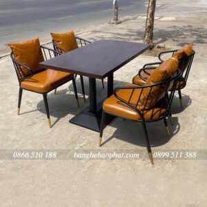 Bàn ghế sắt nệm quán cafe BGSBP039 10 Bàn Ghế Sắt Nệm Quán Cafe BGSBP039