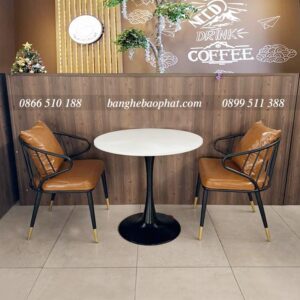 Bàn ghế sắt nệm quán cafe BGSBP039 11 Bàn Ghế Sắt Nệm Quán Cafe BGSBP039