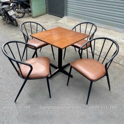 Bàn ghế sắt nệm quán cafe BGSBP044