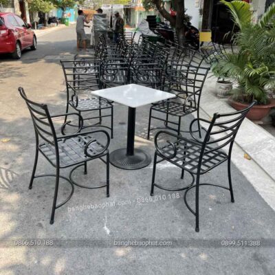 Bàn ghế sắt nhà hàng Bảo Phát BGSBP025