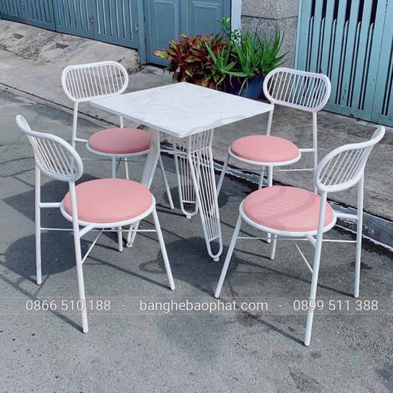 Bộ bàn ghế cafe sắt BGSBP036 bền đẹp tối ưu không gian quán