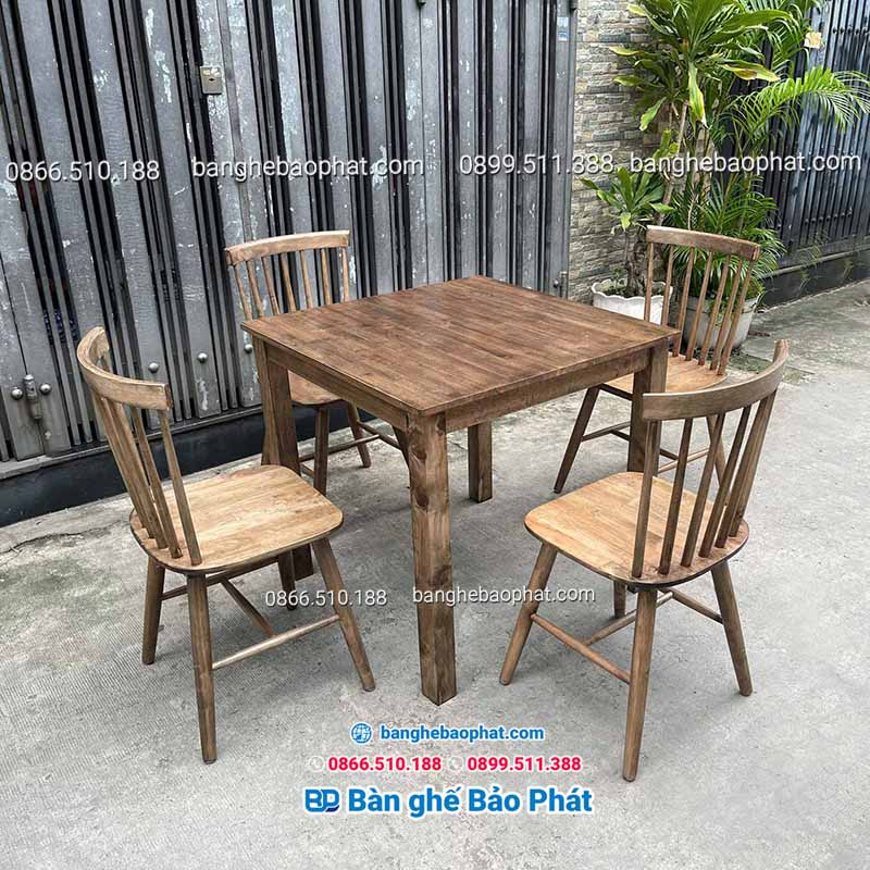 Bộ bàn ghế gỗ cafe thanh lý