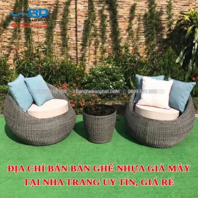 Địa chỉ bán bàn ghế nhựa giả mây tại Nha Trang uy tín, giá rẻ