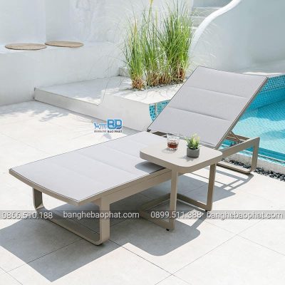 Ghế hồ bơi khung nhôm lưới textilene GHBNBP004