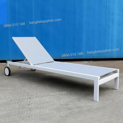 Ghế nằm hồ bơi khung nhôm lưới textilene GHBNBP002