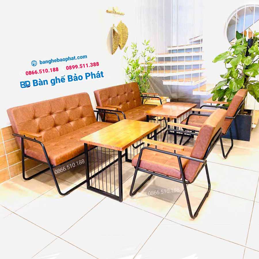 Sofa sắt nệm cafe thanh lý