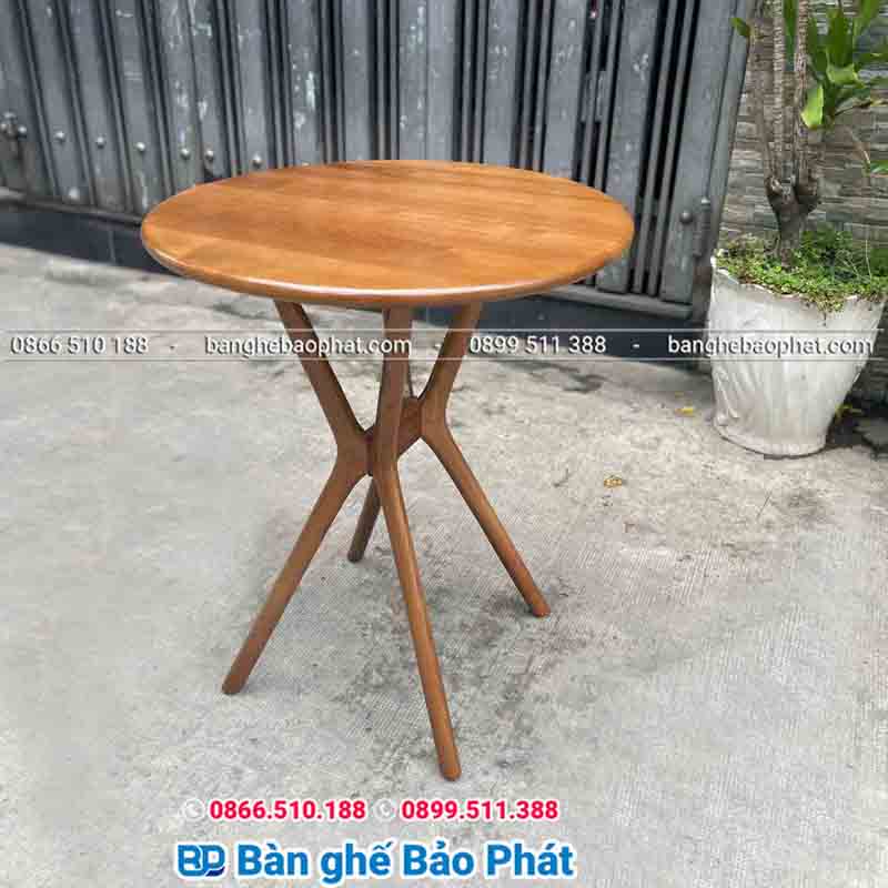 Bàn cafe gỗ ash chân chụm giữa Bảo Phát bền đẹp, giá rẻ