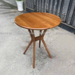 Bàn cafe gỗ ash chân chụm giữa