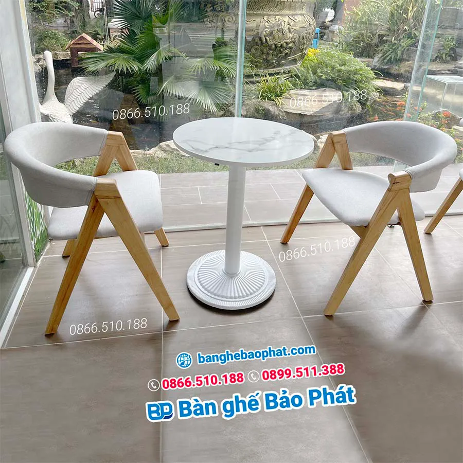 Bàn ghế cafe gỗ Campuchia Shelton BGGBP027