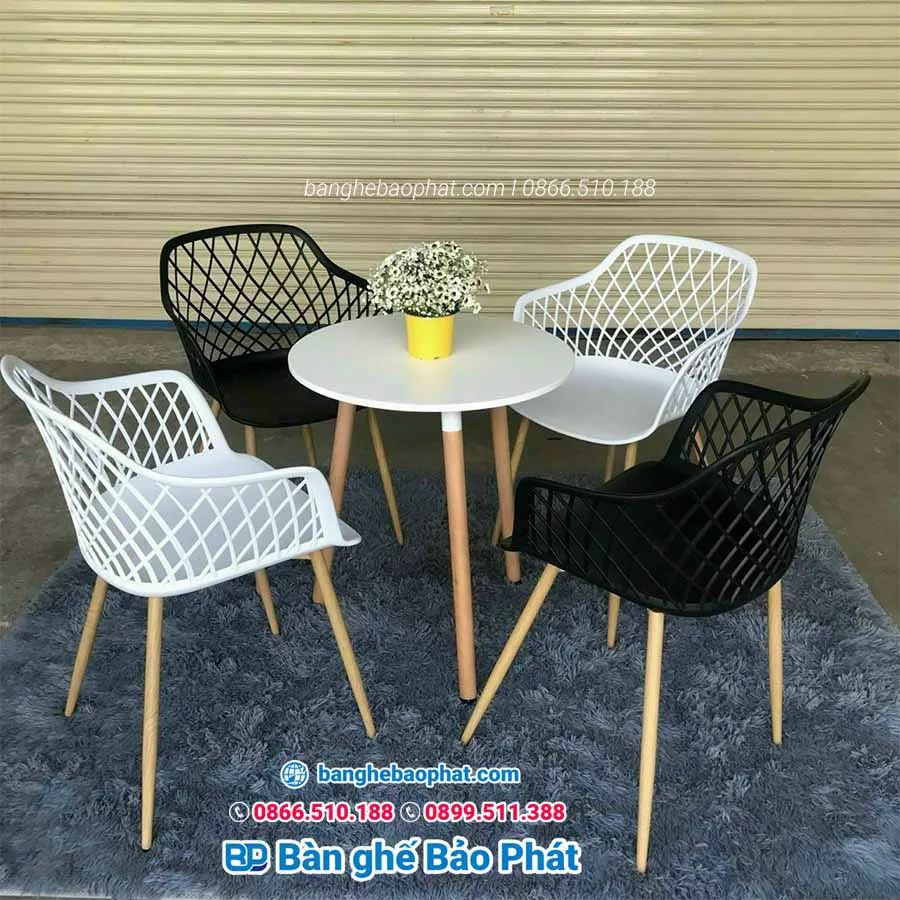 Bàn ghế cafe nhựa Campuchia 3014