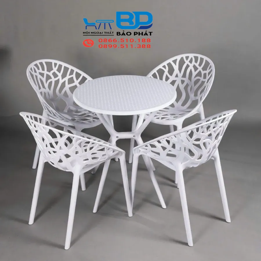 Bàn ghế cafe nhựa Campuchia 3018