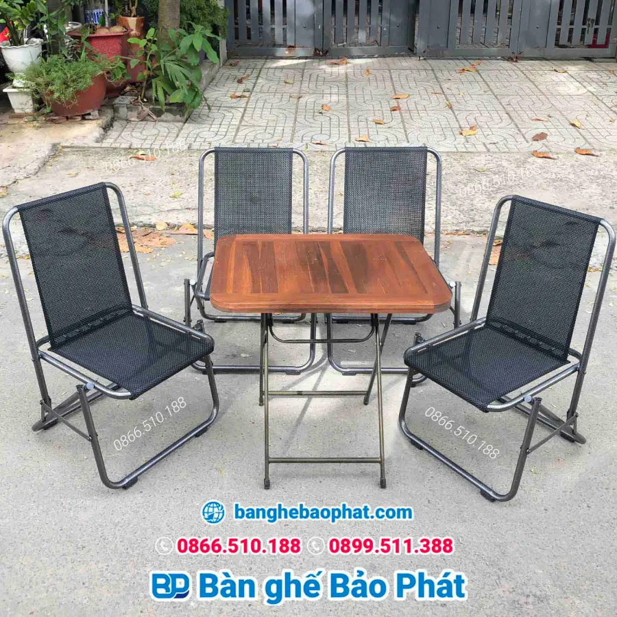 Bàn ghế cafe vỉa hè khung sắt sơn tĩnh điện GXCFBP002