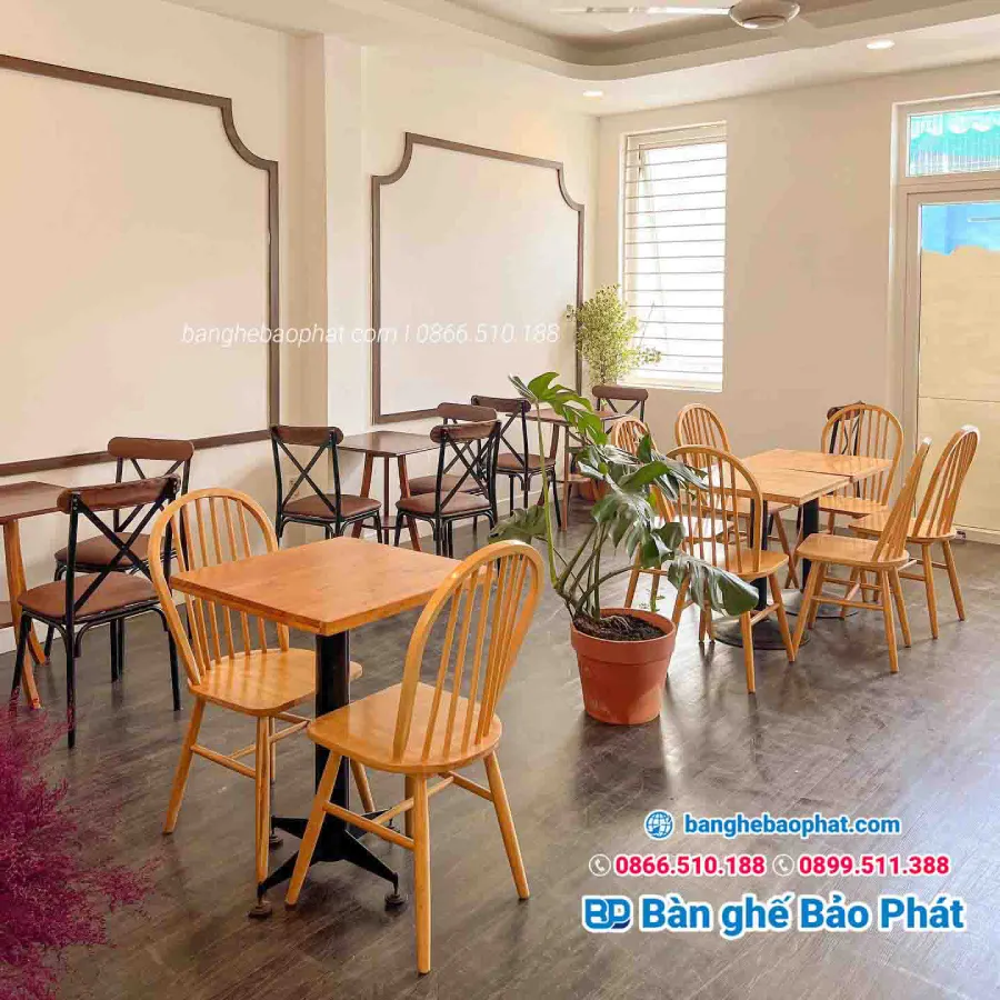 Bàn ghế gỗ cafe Windsor BGGBP011 thanh lý