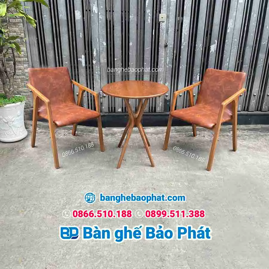 Bàn ghế gỗ cafe mini hilary gỗ nệm BGGBP029