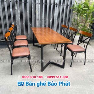 Bộ Bàn Ghế Cafe Bàn Dài 1,8m 9 bộ bàn ghế cafe bàn dài 1m8