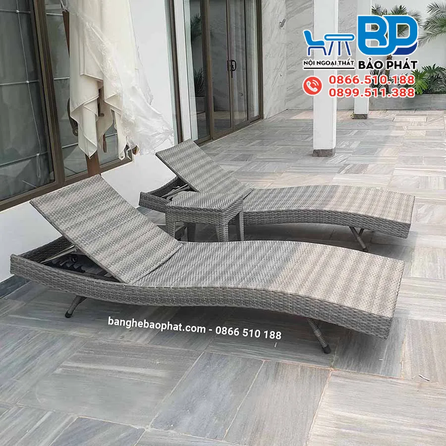 Ghế bãi biển nhựa giả mây GHBBP002