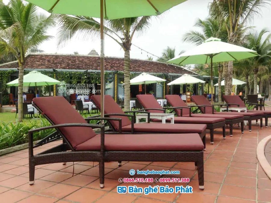 Ghế bãi biển nhựa giả mây GTNNGMBP012