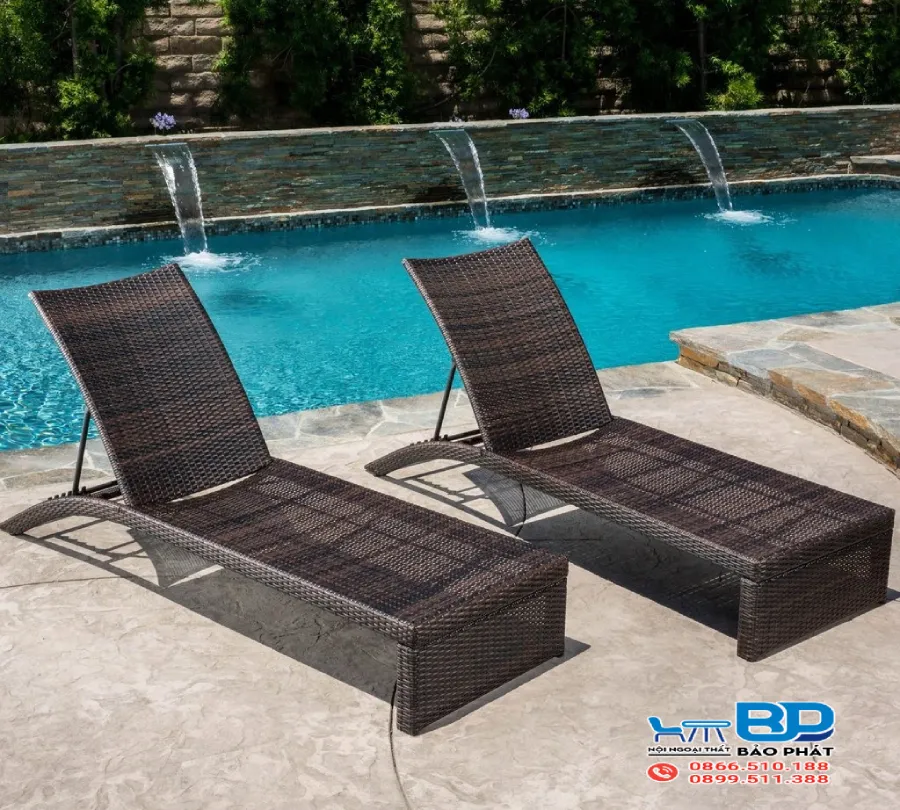 Ghế bãi biển nhựa giả mây Bảo Phát GTNNGMBP006