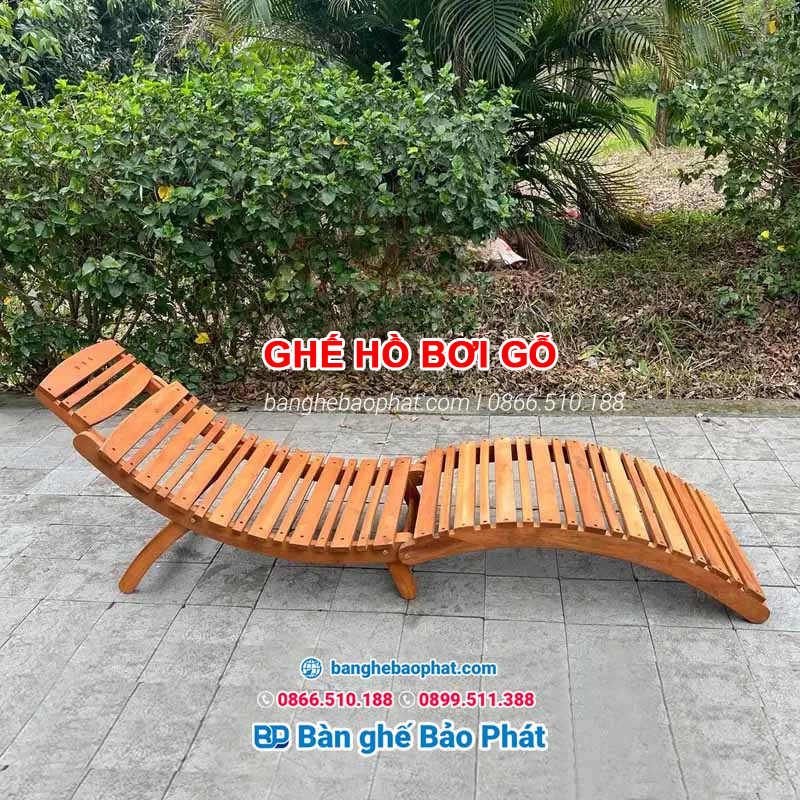 Ghế hồ bơi gỗ 