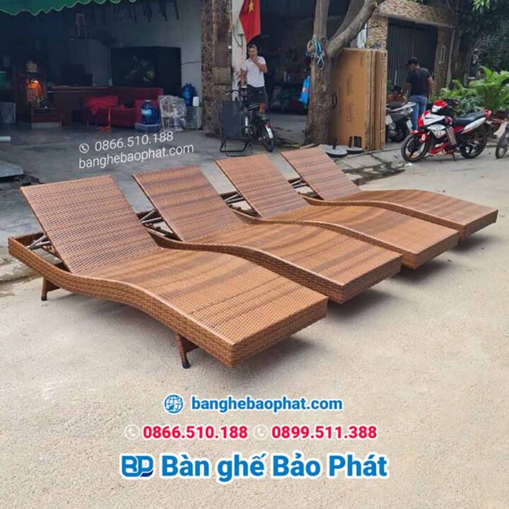 Ghế hồ bơi mây nhựa GHBBP002