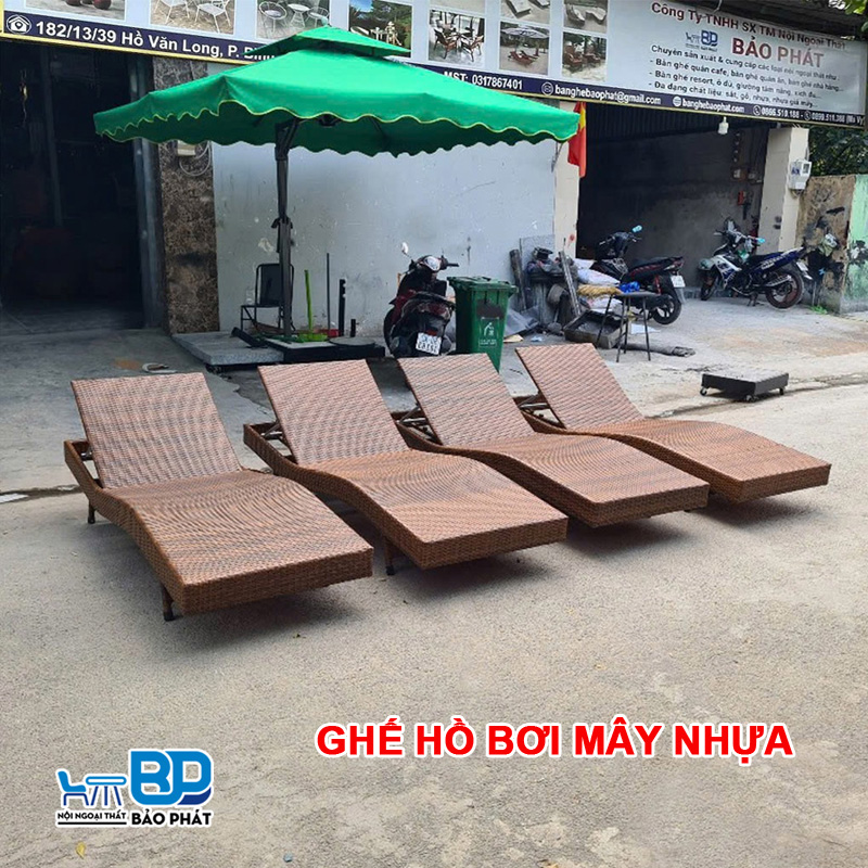 Ghế hồ bơi mây nhựa