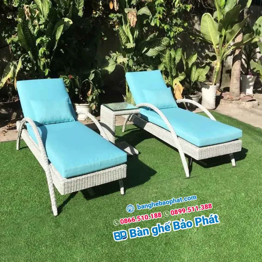 Ghế nằm hồ bơi lót đệm Bảo Phát GHBBP004