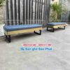 Ghế Sofa Băng Dài Cafe Khung Sắt Nệm Bọc Inox Xước 9 Ghế sofa băng dài cafe
